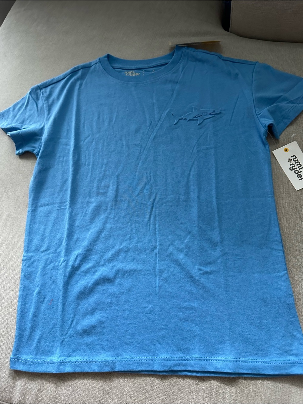 Rumi + Ryder Boys Blue Embroidered Shark Tee Stitch Fix Short Sleeve